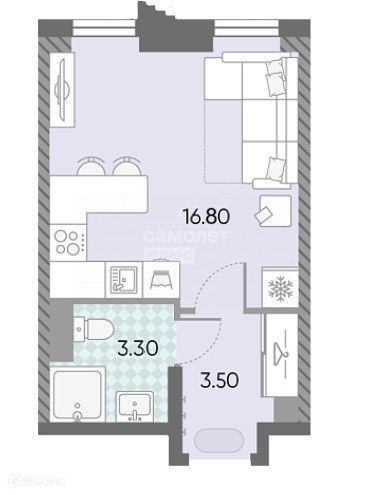 1-комн., 23.6 м², 9/58 этаж