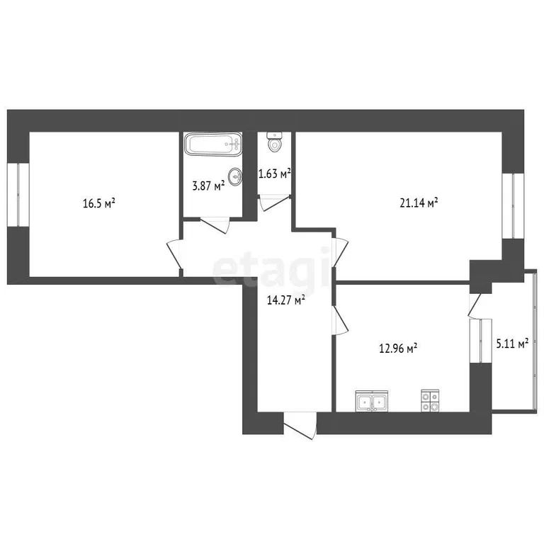 2-комн., 70.5 м², 7/9 этаж