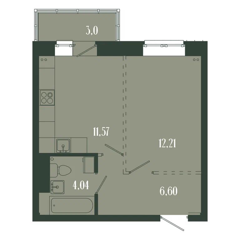 1-комн., 37.42 м², 1/5 этаж