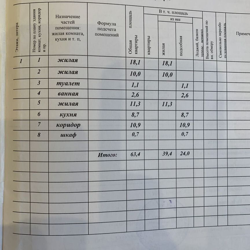 3-комн., 63.4 м², 1/5 этаж