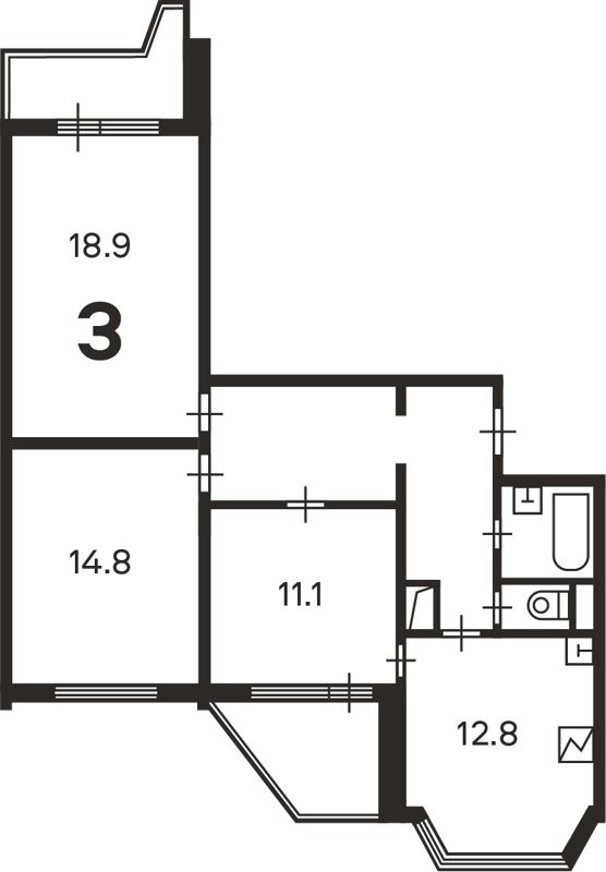 3-комн., 75.8 м², 16/16 этаж