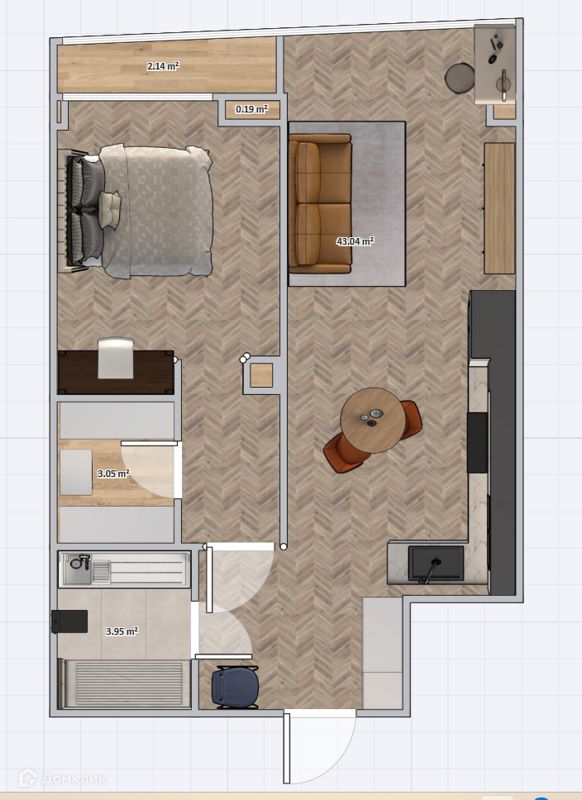 2-комн., 55 м², 29/29 этаж