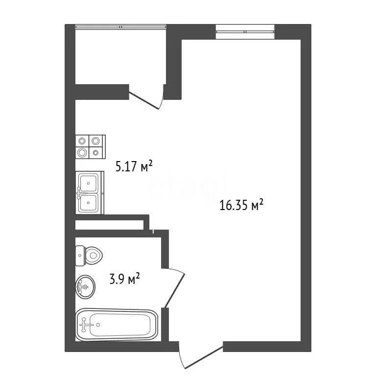 Квартира, 26.4 м², 7/18 этаж