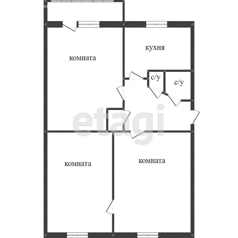 3-комн., 60 м², 1/5 этаж
