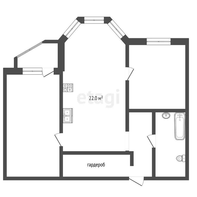 2-комн., 78 м², 5/15 этаж