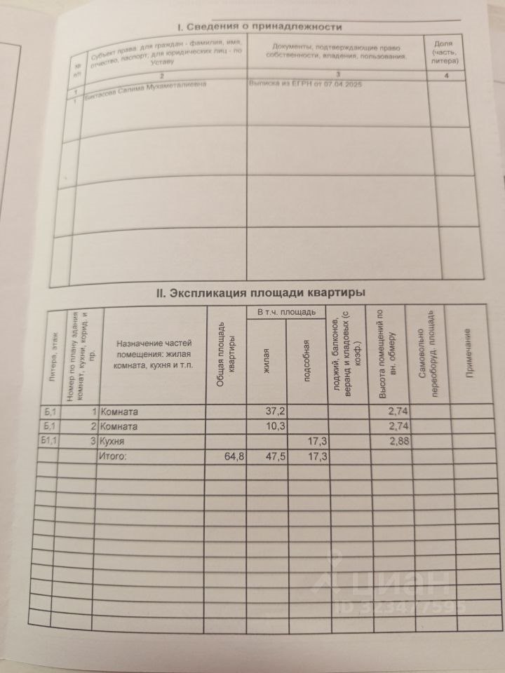 64.8 м², 1/1 этаж
