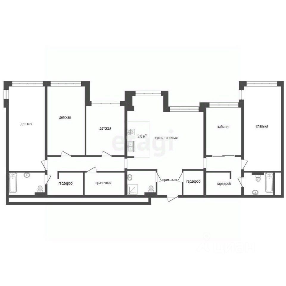 5-комн., Квартира в новостройке, 200.2 м², 20/22 этаж