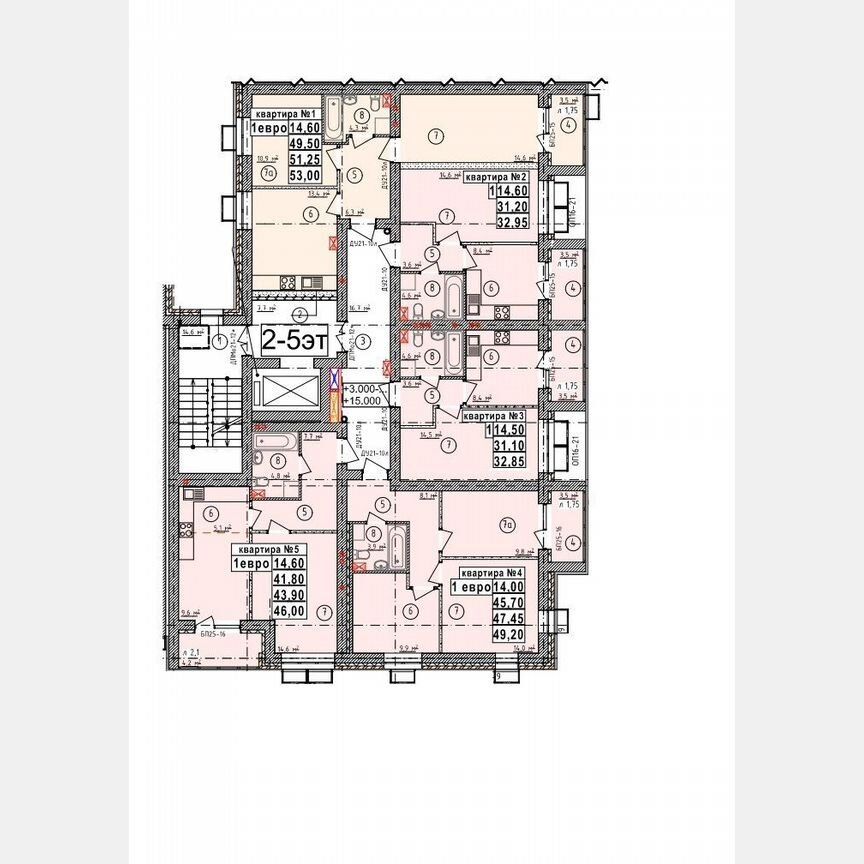 1-комн., 51.3 м², 3/5 этаж