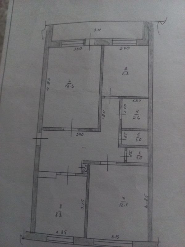 3-комн., 65.3 м², 2/3 этаж