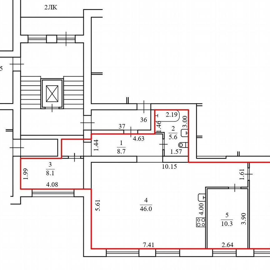 3-комн., 97.9 м², 2/10 этаж