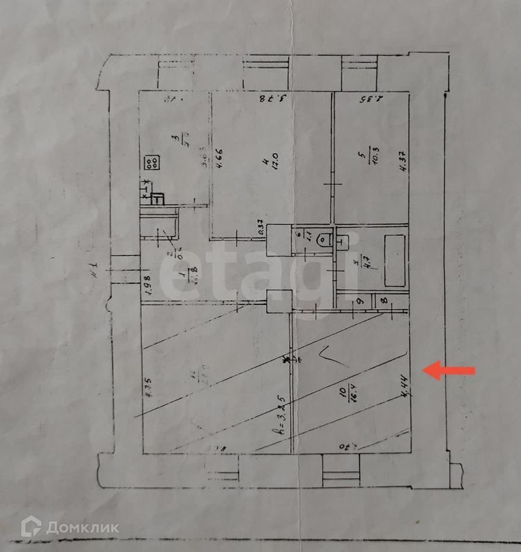 16.4 м², 1/4 этаж
