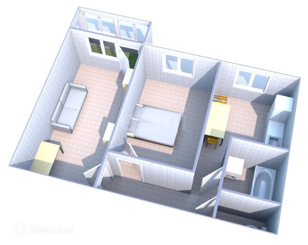 2-комн., 42.7 м², 4/5 этаж