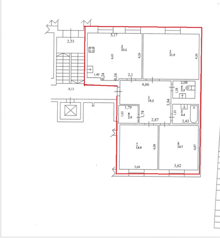 3-комн., 99.5 м², 1/7 этаж