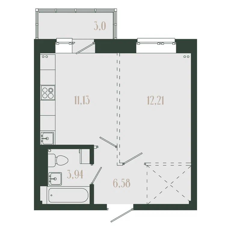 1-комн., 36.86 м², 7/8 этаж