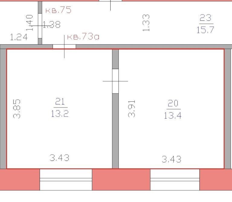2-комн., 41.35 м², 5/5 этаж