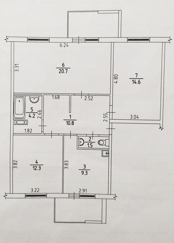 3-комн., 74 м², 2/5 этаж