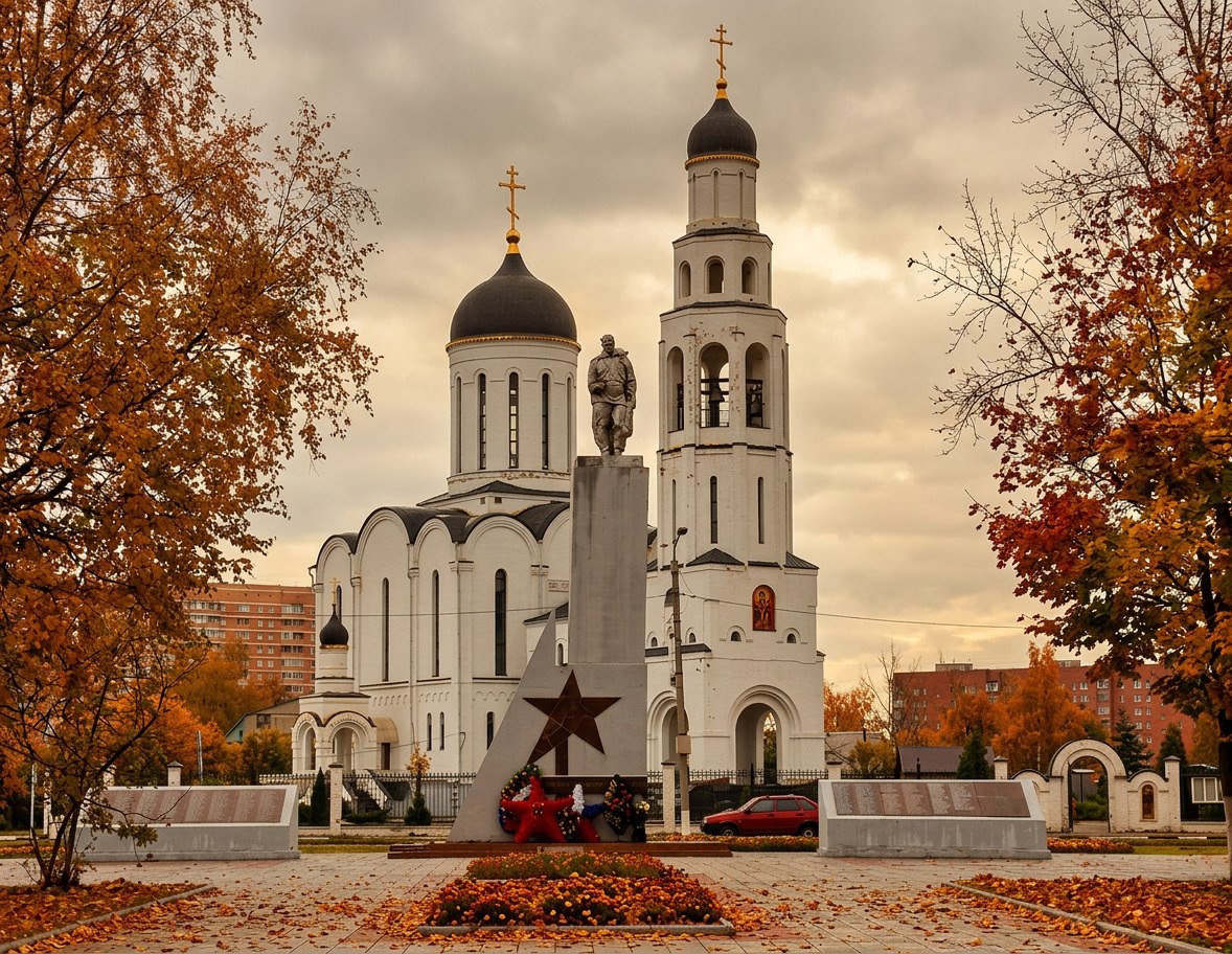 Ильинская церковь и мемориал павшим в Великой Отечественной войне. Фото: Мир Квартир