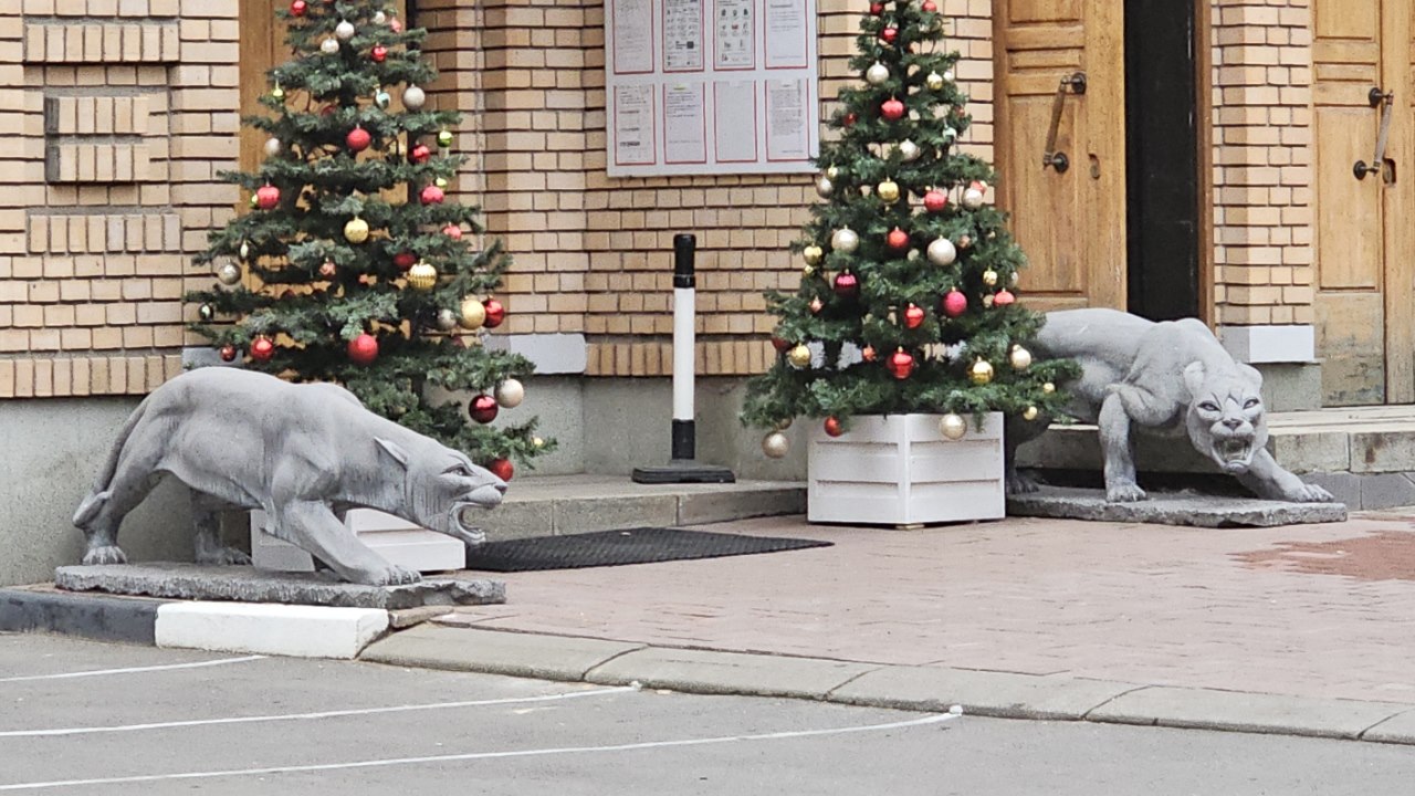 Хищные пантеры украшают вход в подъезд Долиной. Символичненько... Фото: Мир Квартир